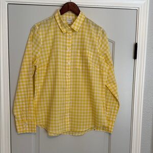 J. Crew Yellow Checkered Shirt